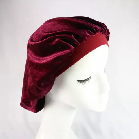 "wine" Velvet bonnet